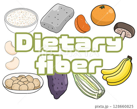 食物繊維のイメージイラスト（背景なし）（英字） 128660825
