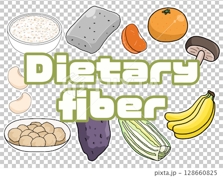 食物繊維のイメージイラスト（背景なし）（英字） 128660825