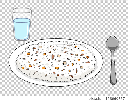 塩チャーハンセットのイラスト 128660827