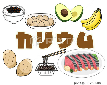 カリウムのイメージイラスト（背景なし） 128660866