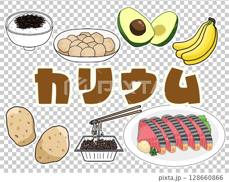 カリウムのイメージイラスト（背景なし） 128660866