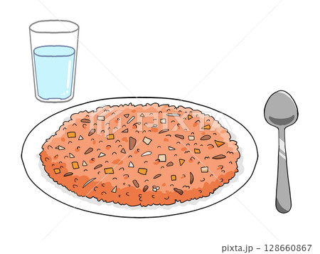 ケチャップチャーハンセットのイラスト 128660867
