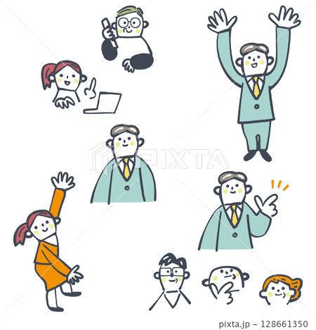 相続の相談はお任せください　セットのストックイラスト素材 128661350