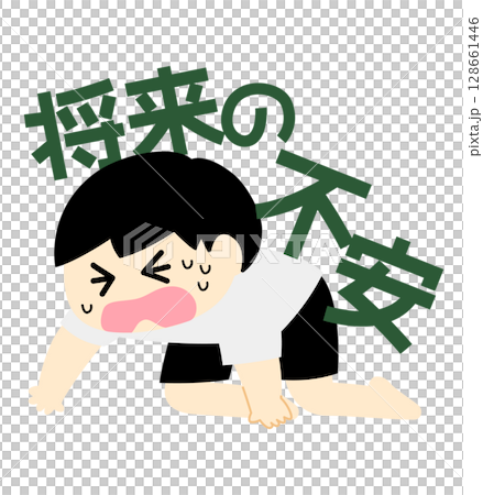 一名男子對未來感到焦慮 一名男子對未來感到焦慮 128661446