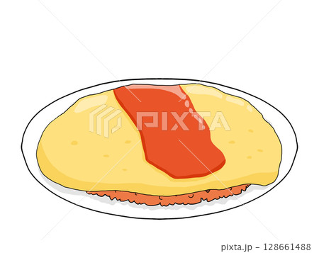 オムライスのイラスト 128661488
