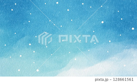 幻想的で可愛い雪の降る背景 128661561