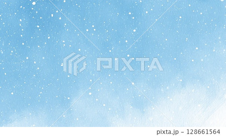 幻想的で可愛い雪の降る背景 128661564