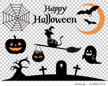 Simple, stylish and cute Halloween material Simple, stylish and cute Halloween material 128662372