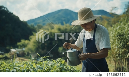 農業をする男性 農業をする男性 128662511