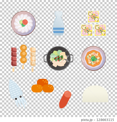 Yamaguchi gourmet illustration set 128663115
