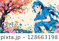 儚げな和服の女性 128663198