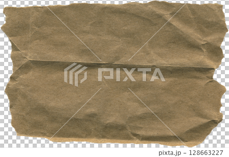 Kraft ripped piece. Brown wrinkled kraft paper sheet for background, packaging, gift wrapping, and creative crafting projects Kraft ripped piece. Brown wrinkled kraft paper sheet for background, packaging, gift wrapping, and creative crafting projects 128663227