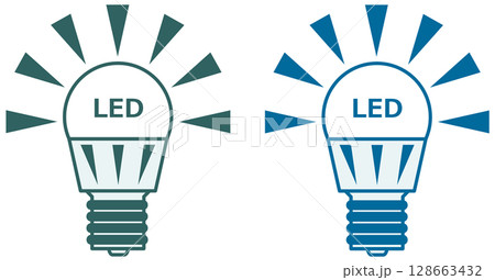 室内灯をい交換するとエコで節電タイプになる電球型LEDのイラスト 128663432