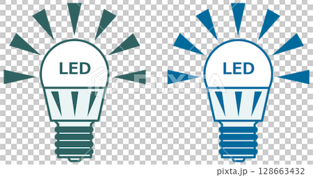 室内灯をい交換するとエコで節電タイプになる電球型LEDのイラスト 128663432