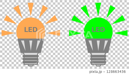 圖示為 LED 燈泡，可用作室內照明的環保節能替代品 128663436