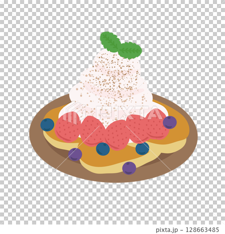 Hawaiian pancake illustration Hawaiian pancake illustration 128663485