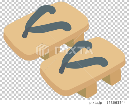 下駄のイラスト ベクター素材 128663544