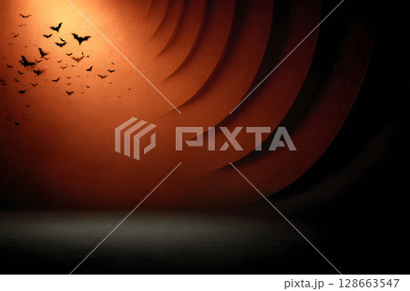 Modern Halloween abstract background with seasonal colors and copy space. Great for digital marketing and graphics. 128663547