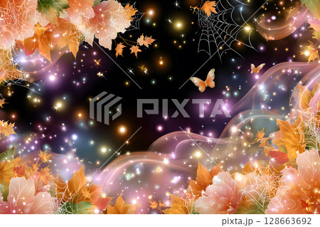 Modern Halloween abstract background with seasonal colors and copy space. Great for digital marketing and graphics. 128663692