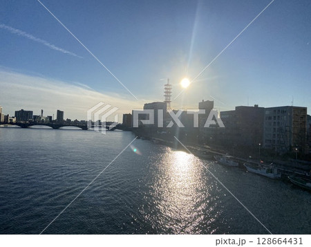 新潟市 萬代橋 新潟市 萬代橋 128664431