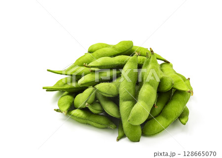 白バックの枝豆 白バックの枝豆 128665070
