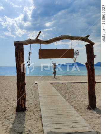beautiful landscape on the beach near the sea in summer beautiful landscape on the beach near the sea in summer 128665327
