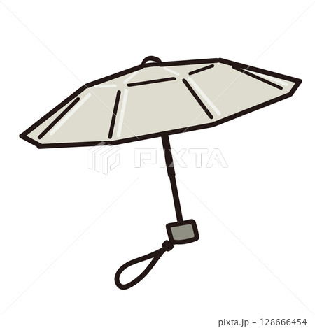 UV対策されてる日傘の手描きイラスト 128666454