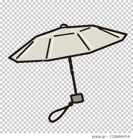 UV対策されてる日傘の手描きイラスト 128666454