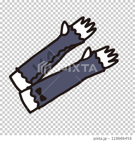 Hand-drawn illustration of UV protection cooling arm cover Hand-drawn illustration of UV protection cooling arm cover 128666458