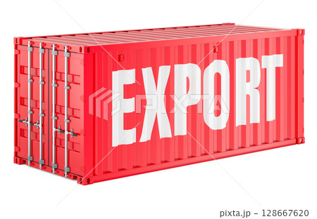EXPORT, shipping container. 3D rendering 128667620