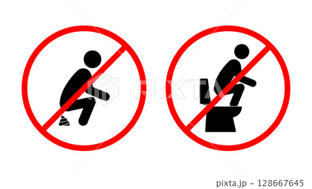 No poop sign, vector illustration. 128667645