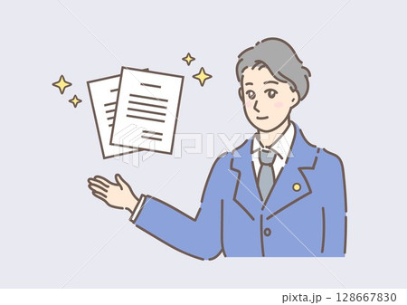 弁護士・行政書士・司法書士・弁理士・税理士・土地家屋調査士・社会保険労務士の人物アイコン イラスト 128667830