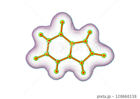 Uric acid molecule, illustration Uric acid molecule, illustration 128668138
