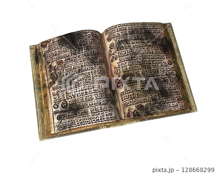 Mold in old books, conceptual illustration 128668299
