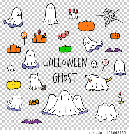 萬聖節床單鬼插圖 萬聖節床單鬼插圖 128668386