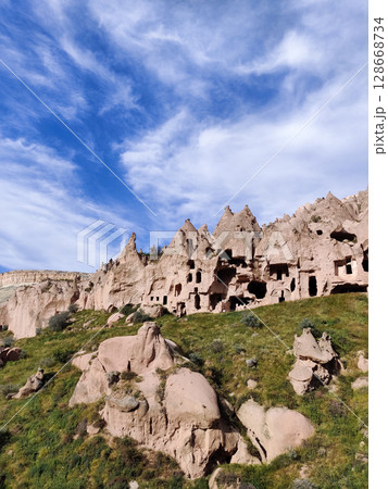 beautiful mountain scenery in the city Cappadocia in Turkey beautiful mountain scenery in the city Cappadocia in Turkey 128668734