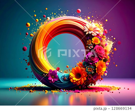 Futuristic Neon Letters Close-Up. Abstract Artificial Intelligence Concept Illustration Futuristic Neon Letters Close-Up. Abstract Artificial Intelligence Concept Illustration 128669134