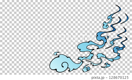 Japanese style flame background illustration_handwritten style_blue_16:9 Japanese style flame background illustration_handwritten style_blue_16:9 128670125
