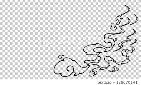Japanese style flame background illustration_handwritten style_lines only_16:9 Japanese style flame background illustration_handwritten style_lines only_16:9 128670141