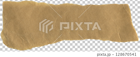 Brown crumpled wrinkled kraft paper. For packaging, gift wrapping, and creative crafting projects 128670541