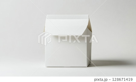 Blank White Cardboard Box Packaging. 128671419