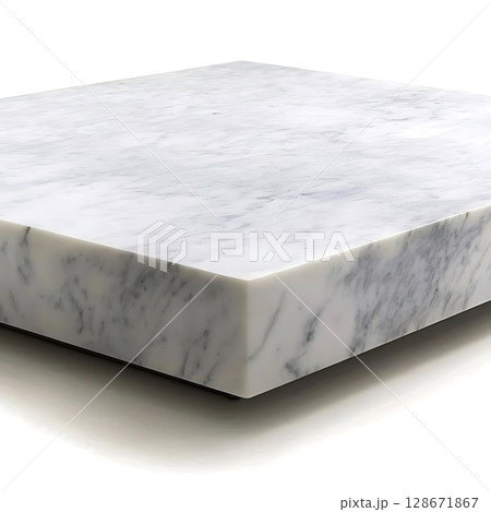 A white marble table with a black border 128671867