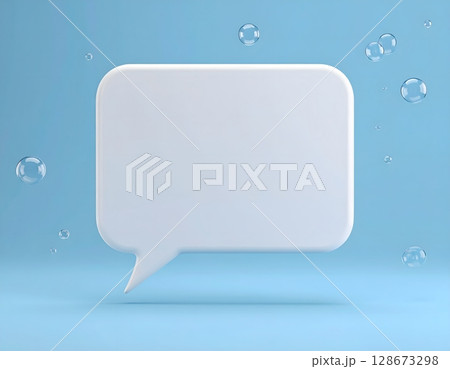 Elegant Minimalist Speech Bubble on Neutral Background 128673298