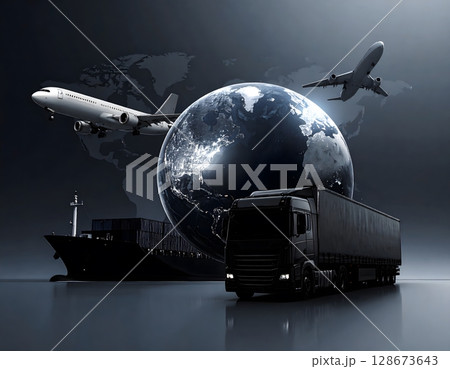 Panorama of Transport and Logistics Concept 128673643