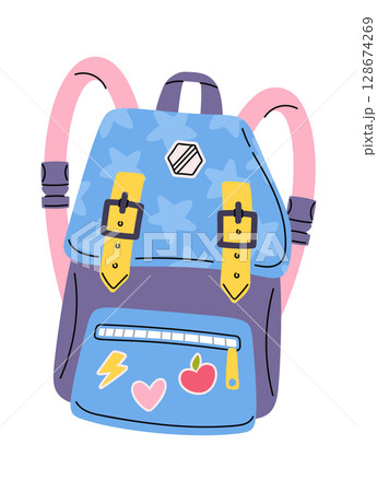 Elementary student schoolbag hand drawn Elementary student schoolbag hand drawn 128674269