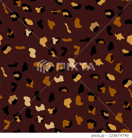 Seamless leopard print pattern. Fully seamless jaguar or cheetah skin pattern. leopard print textile fabric 128674740