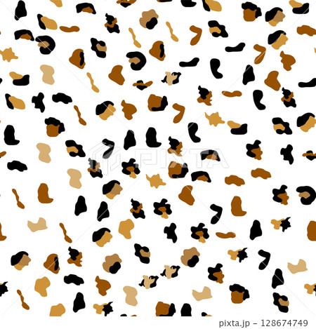 Seamless leopard print pattern. Fully seamless jaguar or cheetah skin pattern. leopard print textile fabric 128674749