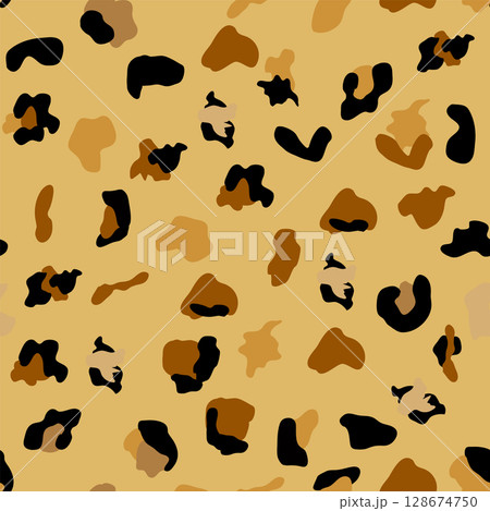 Seamless leopard print pattern. Fully seamless jaguar or cheetah skin pattern. leopard print textile fabric 128674750