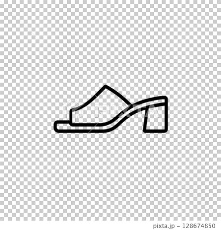 騾子線圖標，插圖，UI，材料，無背景，時尚，鞋子 128674850