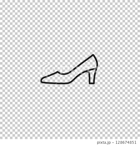 凸起線條描圖示、插圖、UI、材質、無背景、時尚、鞋子 128674851